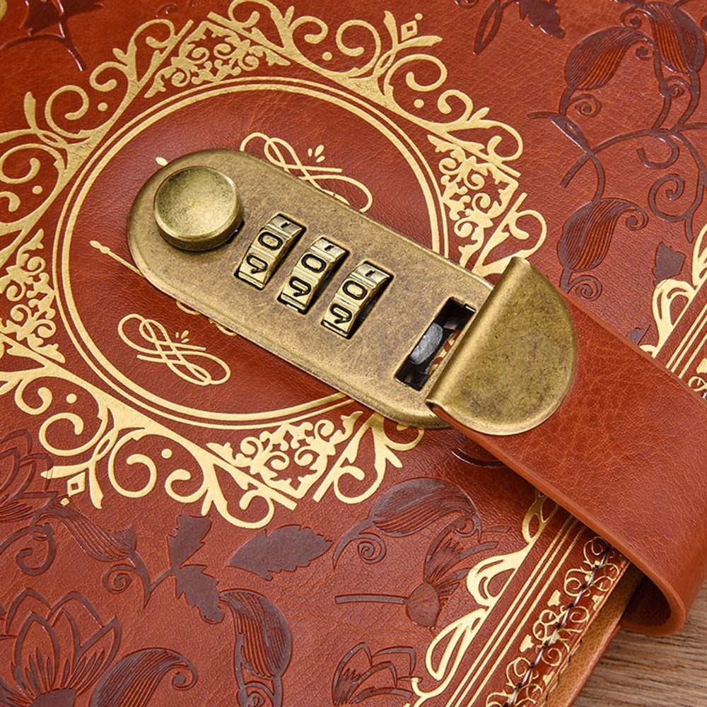 Journal Leather Hardcover - PU-leer A5 dagboek notitieboekje combinatieslot harde