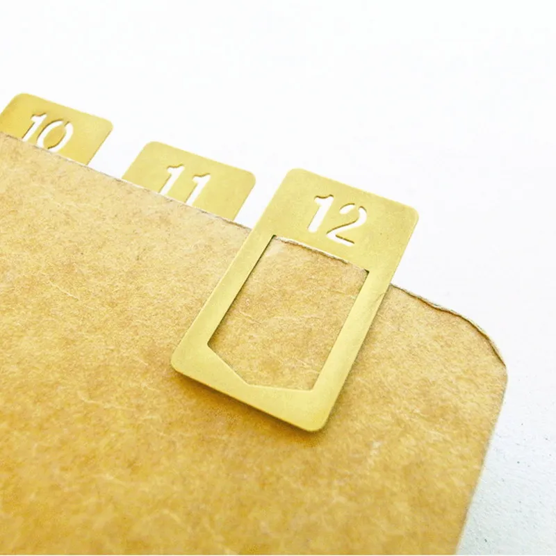 Stationery And Office Supply Stores - 12 Stks/partij Vintage Koperen Bladwijzer Mini