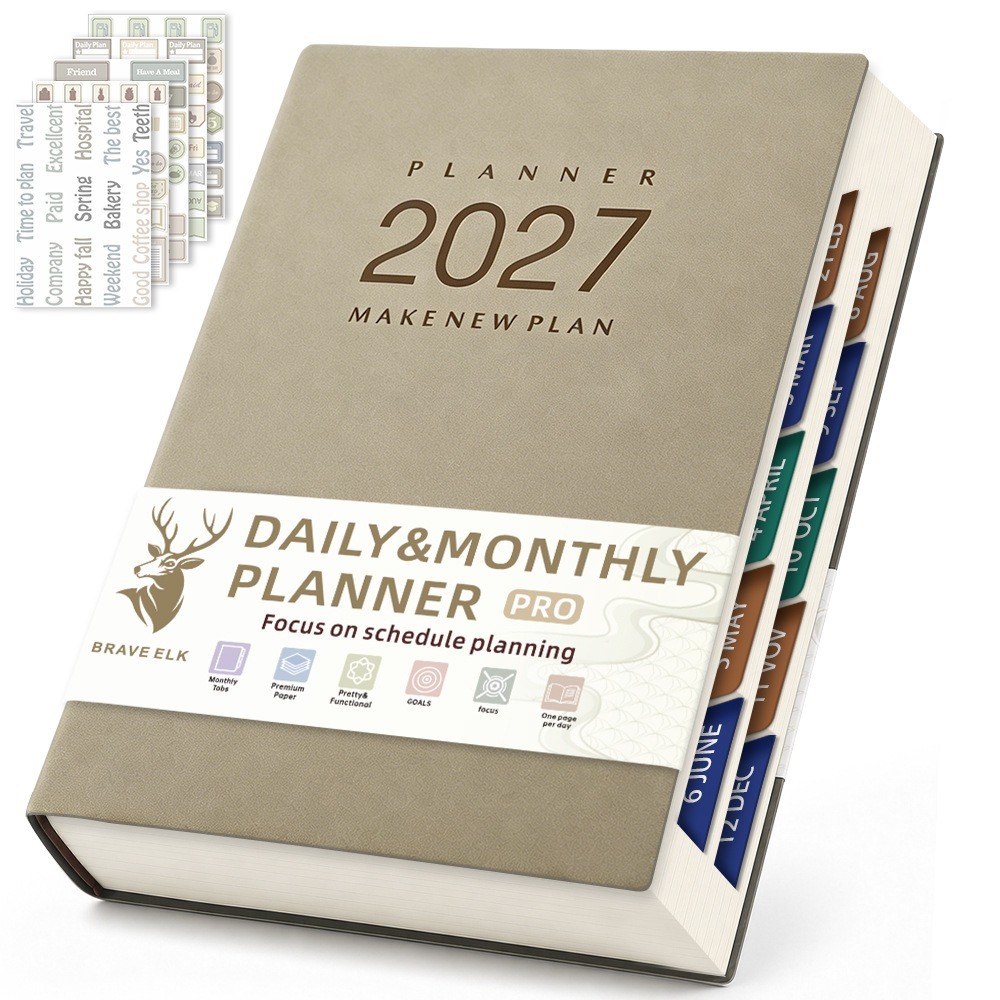 Journal Leather Hardcover - A5-formaat dagelijkse planner notitieboek, dik papier,