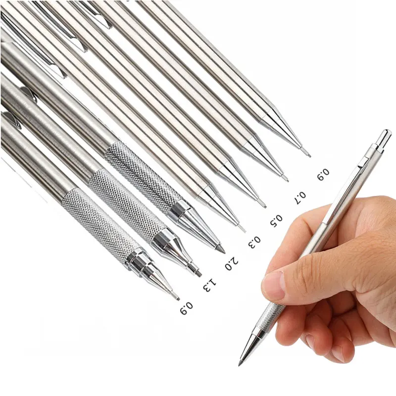 Mechanical Pencil Lead - Volledig metalen vulpotloodset 0,3 0,5 0,7