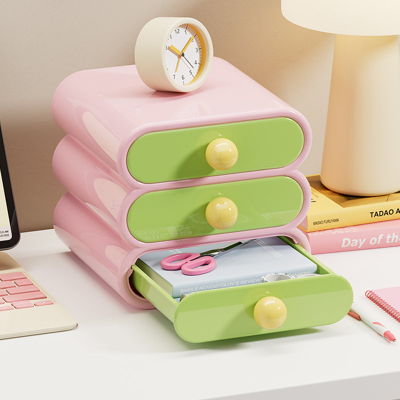 Stationery Warehouse - Uforu Dopamine bureau-organizer, 3-laags lade-opbergdozen, multifunctionele