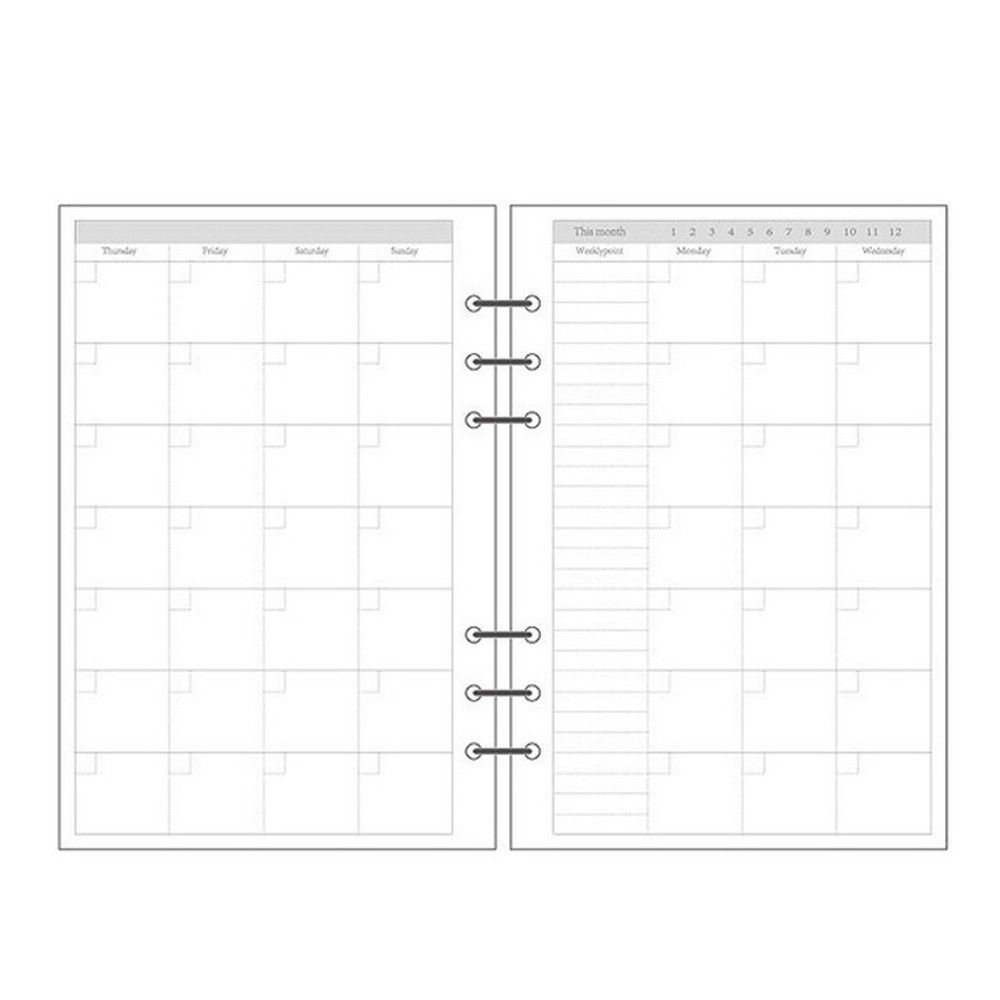 Notebook Dotted A5 - Grid Daily Planner 45 Vellen Spiralenband