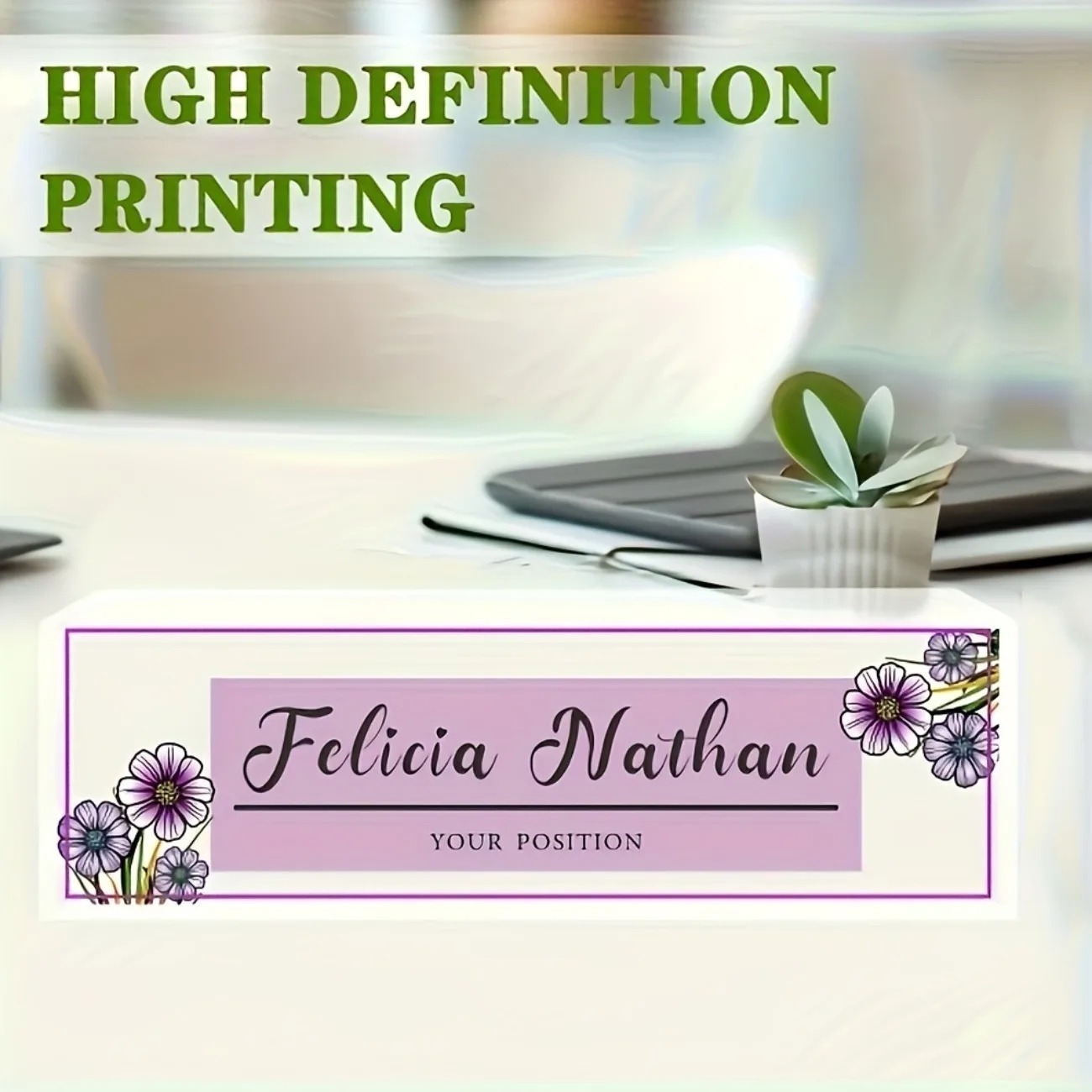 Elegant roze-paars bloemen-acr - Desk Name Plate recensie en prijs